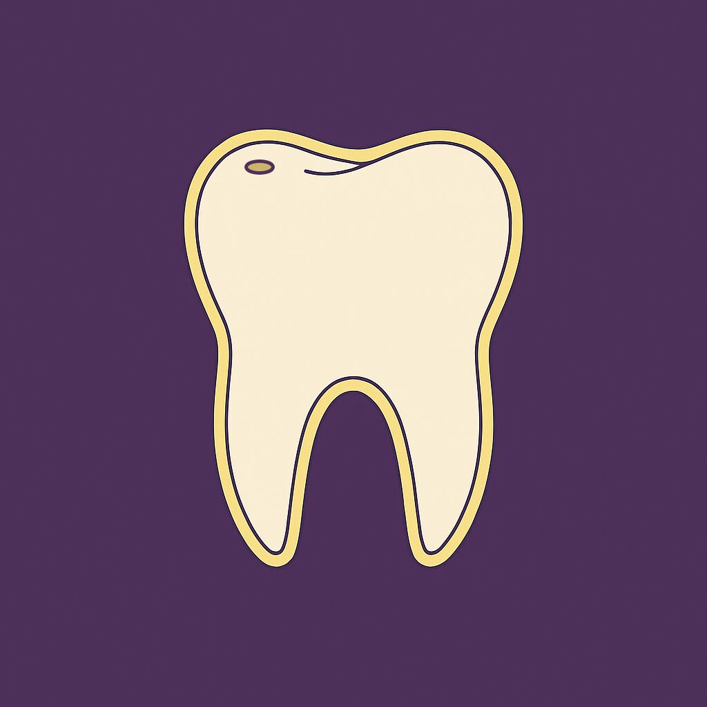 tann-med-hull-illustrasjon-gul