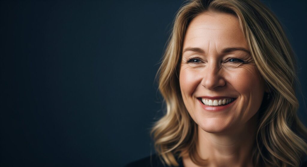 Foto av smilende kvinne