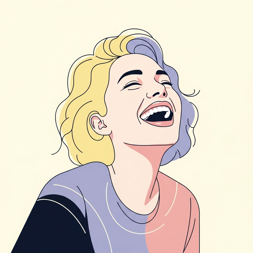 Illustrasjon av smilende kvinne