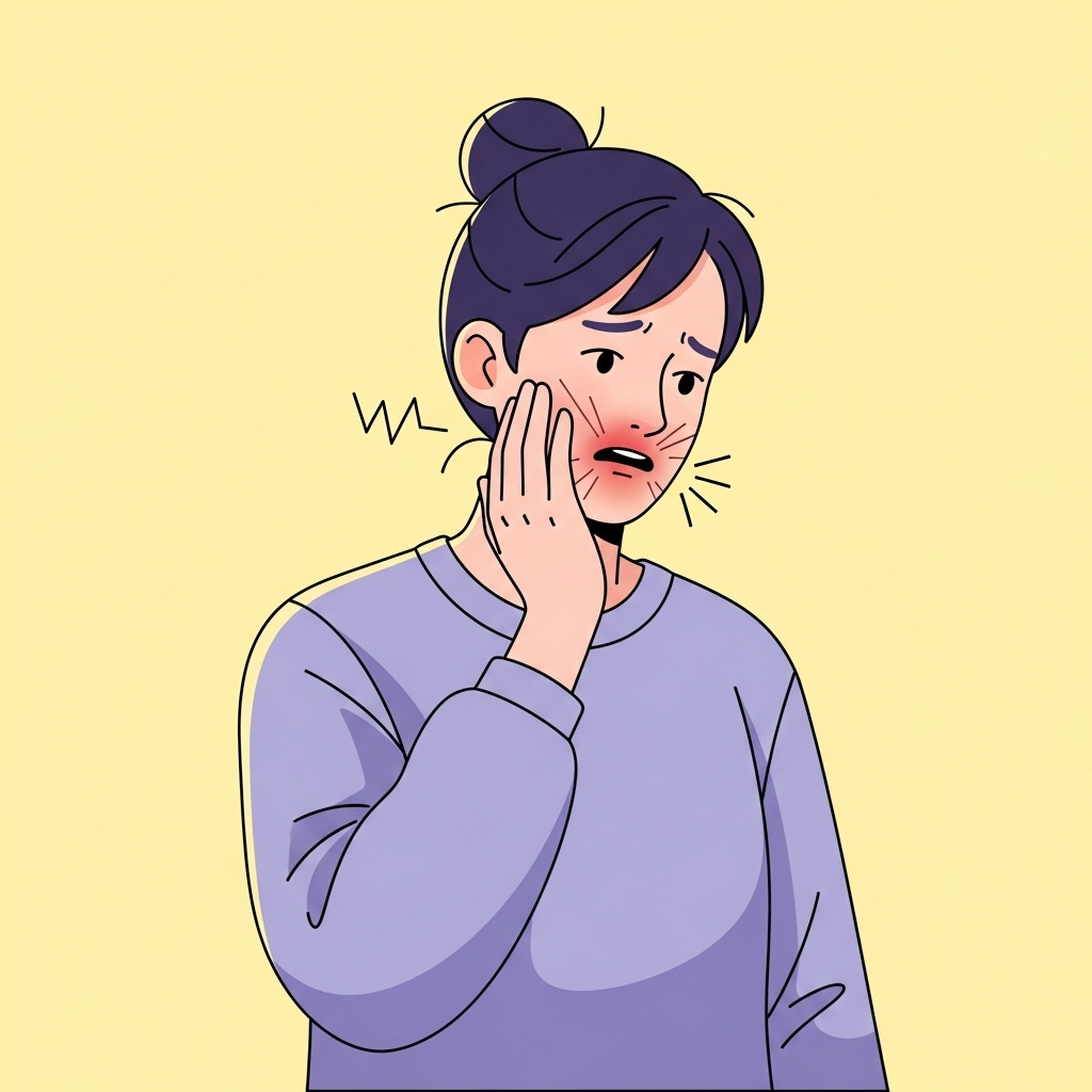 illustrasjon av kvinne med tannverk