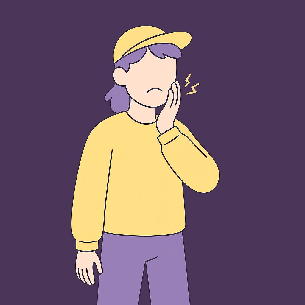 illustrasjon av person med vondt i munn