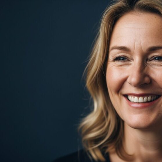 Foto av smilende kvinne