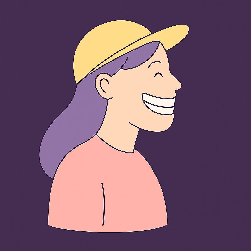 kvinne-profil-illustrasjon-smilende